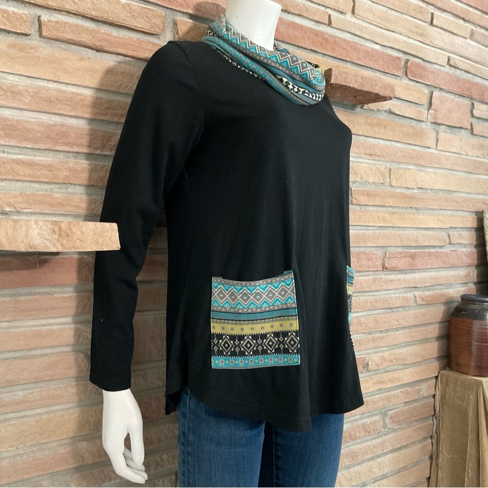 Moqivgi Cowl Neck Tunic Tribal Pattern - Picture 2 of 8
